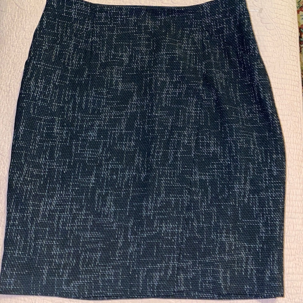 The Limited black with white detail skirt.  Has 2 front pockets and is lined.